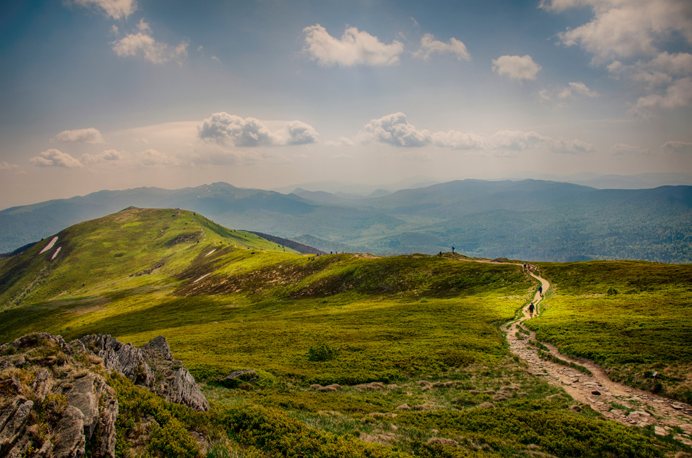 Landscape Photography of Grass-covered Rock Formation